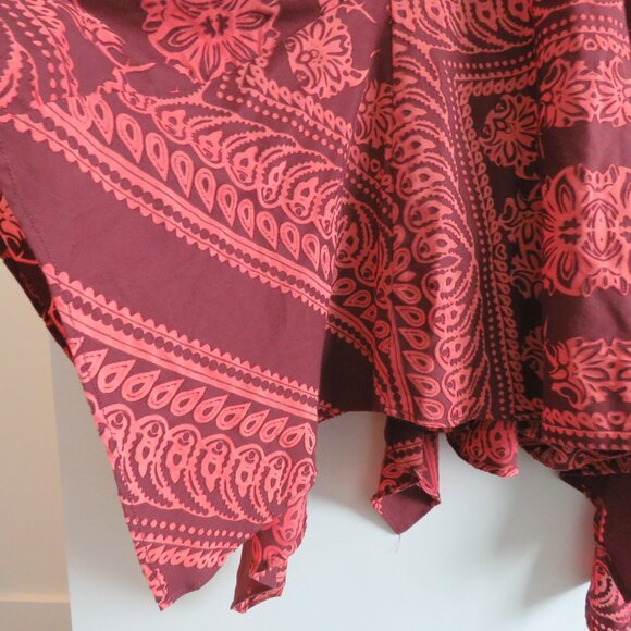 ANTHROPOLOGIE PILCRO Crimson Cotton Pilcro Burnout V-Neck Velvety Dress - Size 4 - Picture 10 of 16